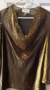 VTG BOSTON MAID SIZE 14 GOLD BLOUSE